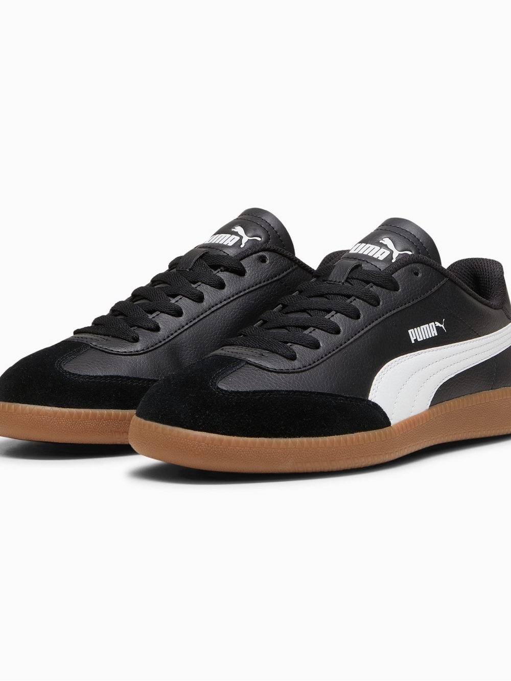 Puma Black & White Low-Top Sneakers with Gum Sole